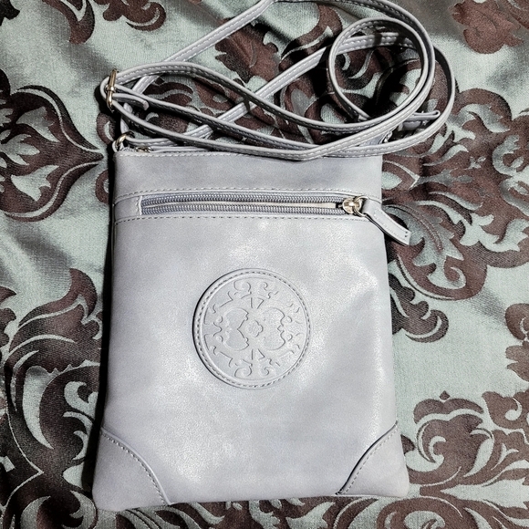 Charming Charlie Crossbody Purse with Adj. Straps ~ Dusty Blue Gray - Picture 8 of 11